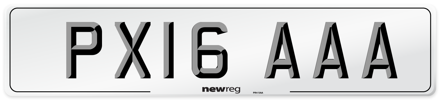 PX16 AAA Number Plate from New Reg